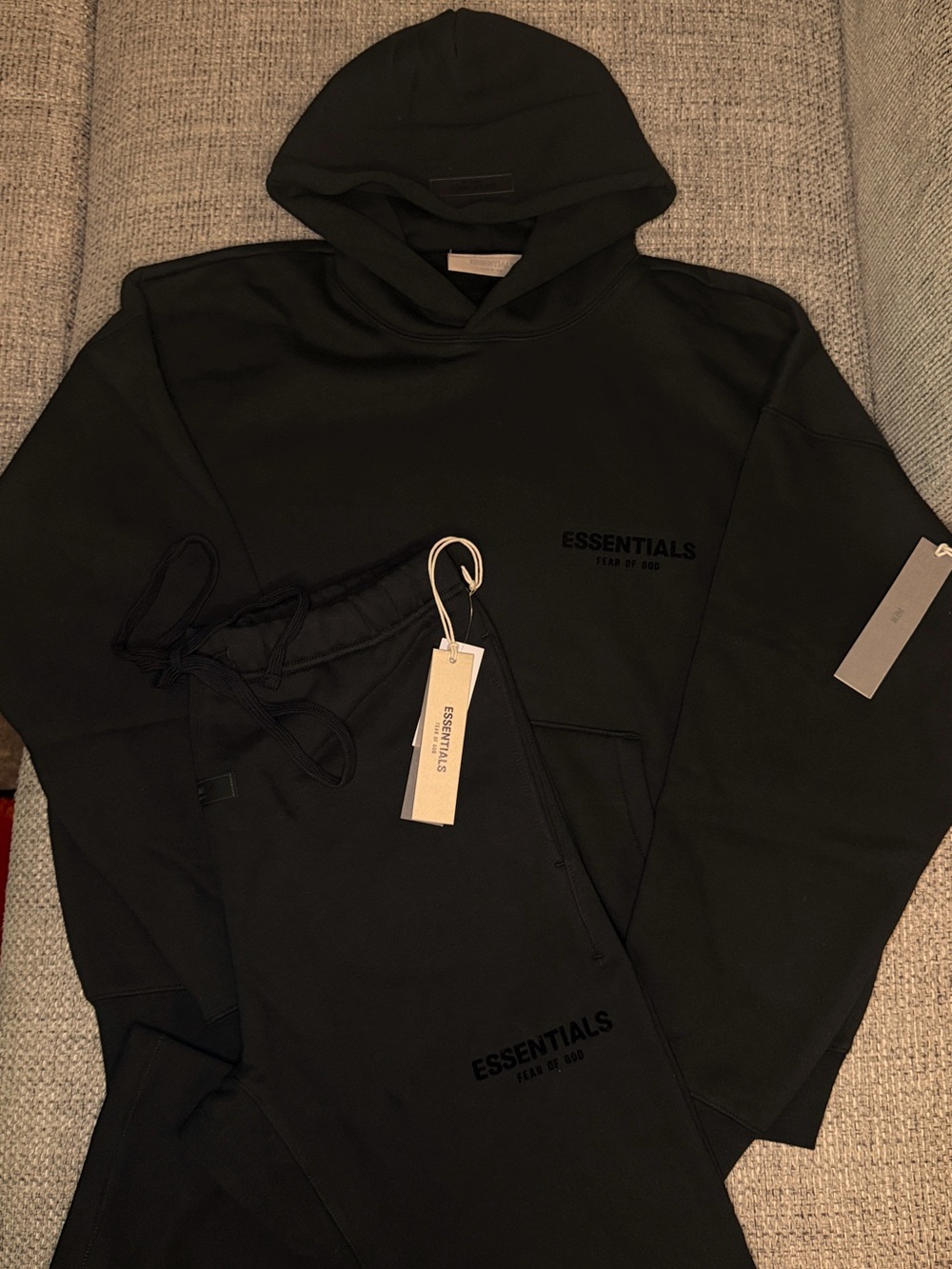 ESSENTIALS Men’s Black Hoodie and Sweatpants Set